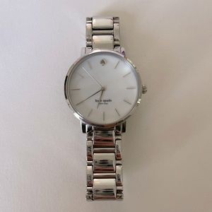 Kate Spade Mother of Pearl Face Watch, Silver